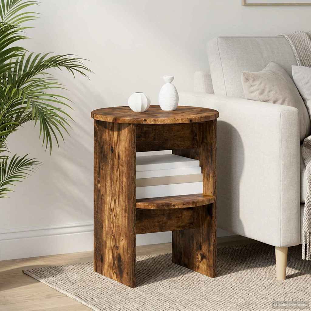 vidaXL Bijzetkast Wit Ø40 x 50 cm Geconstrueerd hout