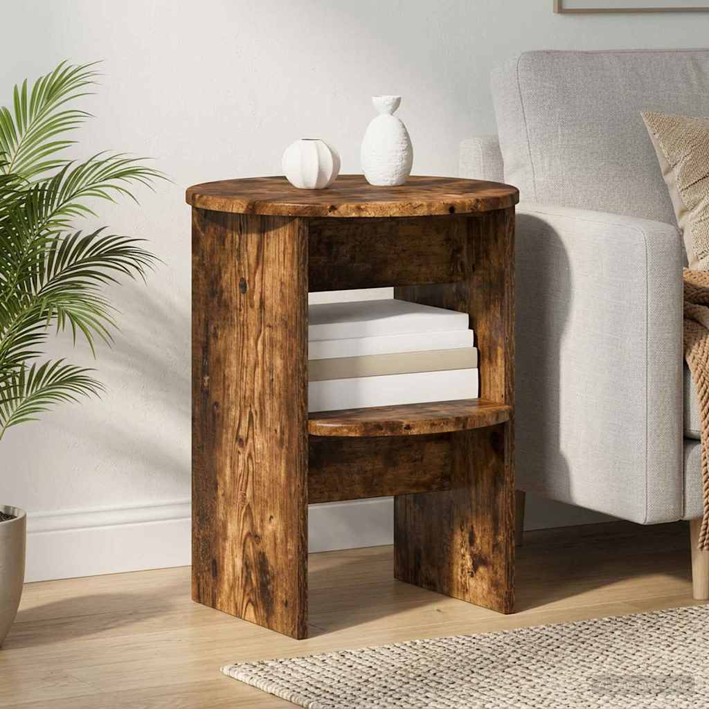 vidaXL Bijzetkast Wit Ø40 x 50 cm Geconstrueerd hout