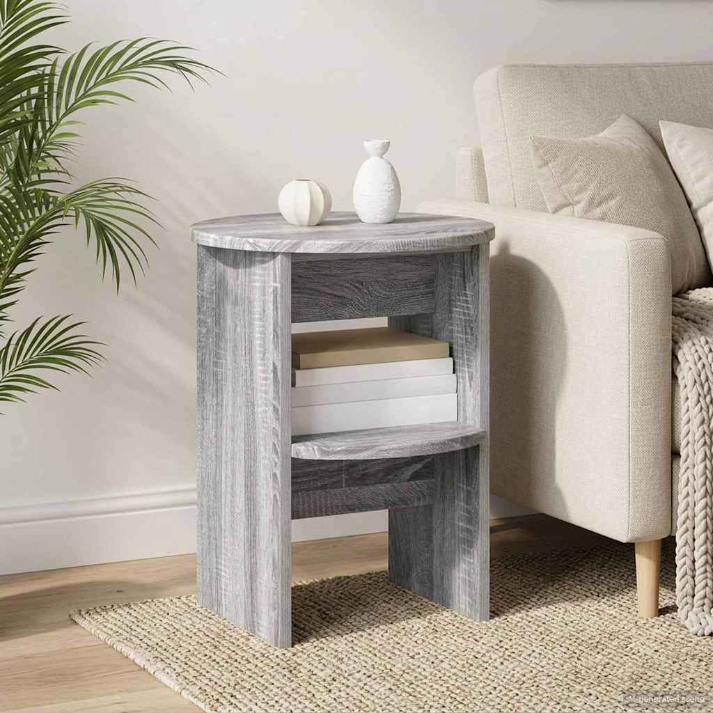 vidaXL Bijzetkast Wit Ø40 x 50 cm Geconstrueerd hout