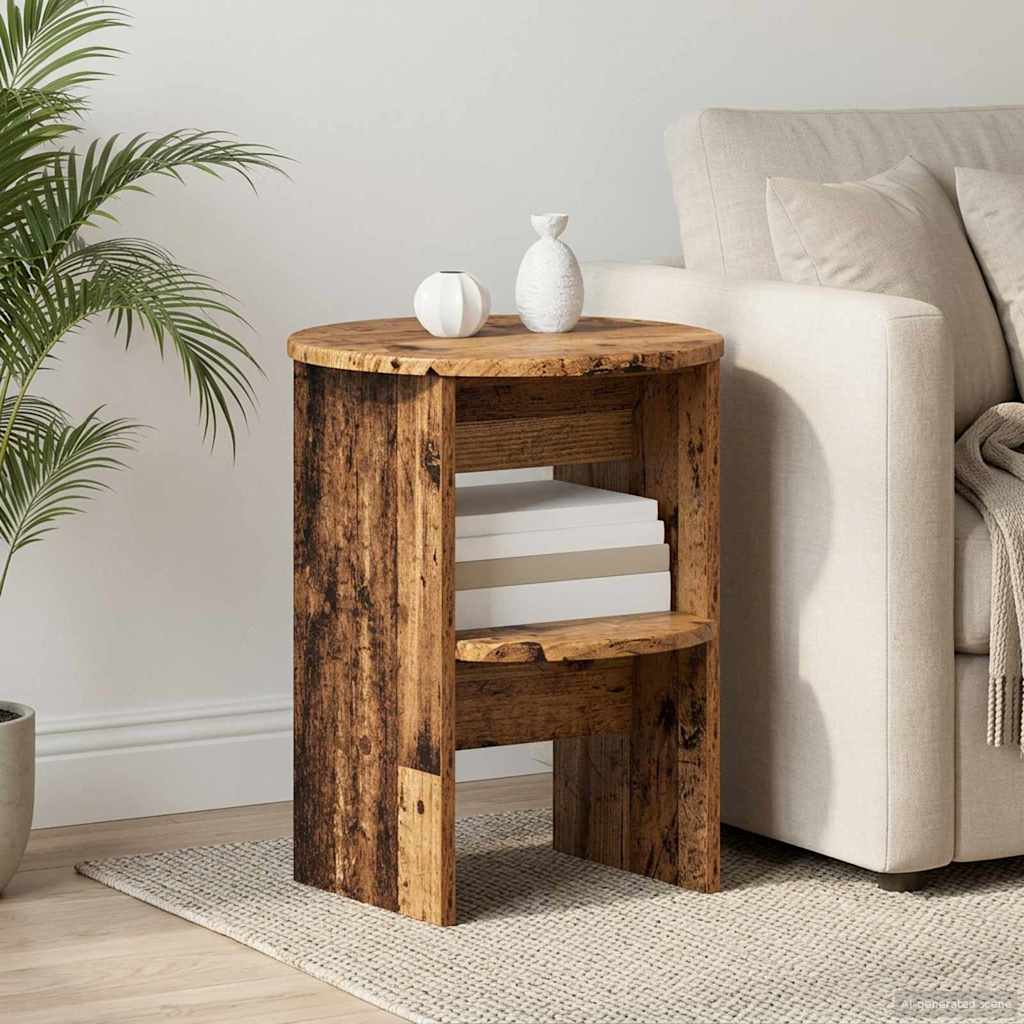 vidaXL Bijzetkast Wit Ø40 x 50 cm Geconstrueerd hout