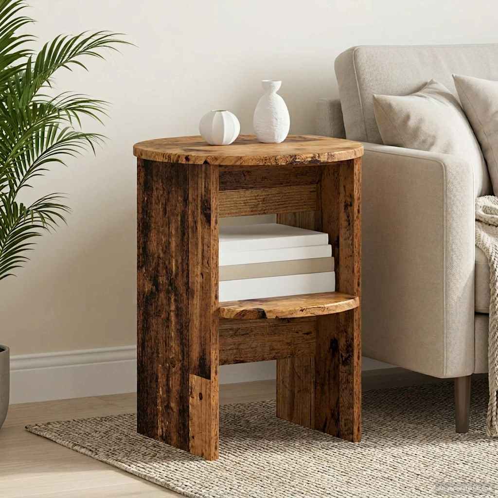 vidaXL Bijzetkast Wit Ø40 x 50 cm Geconstrueerd hout