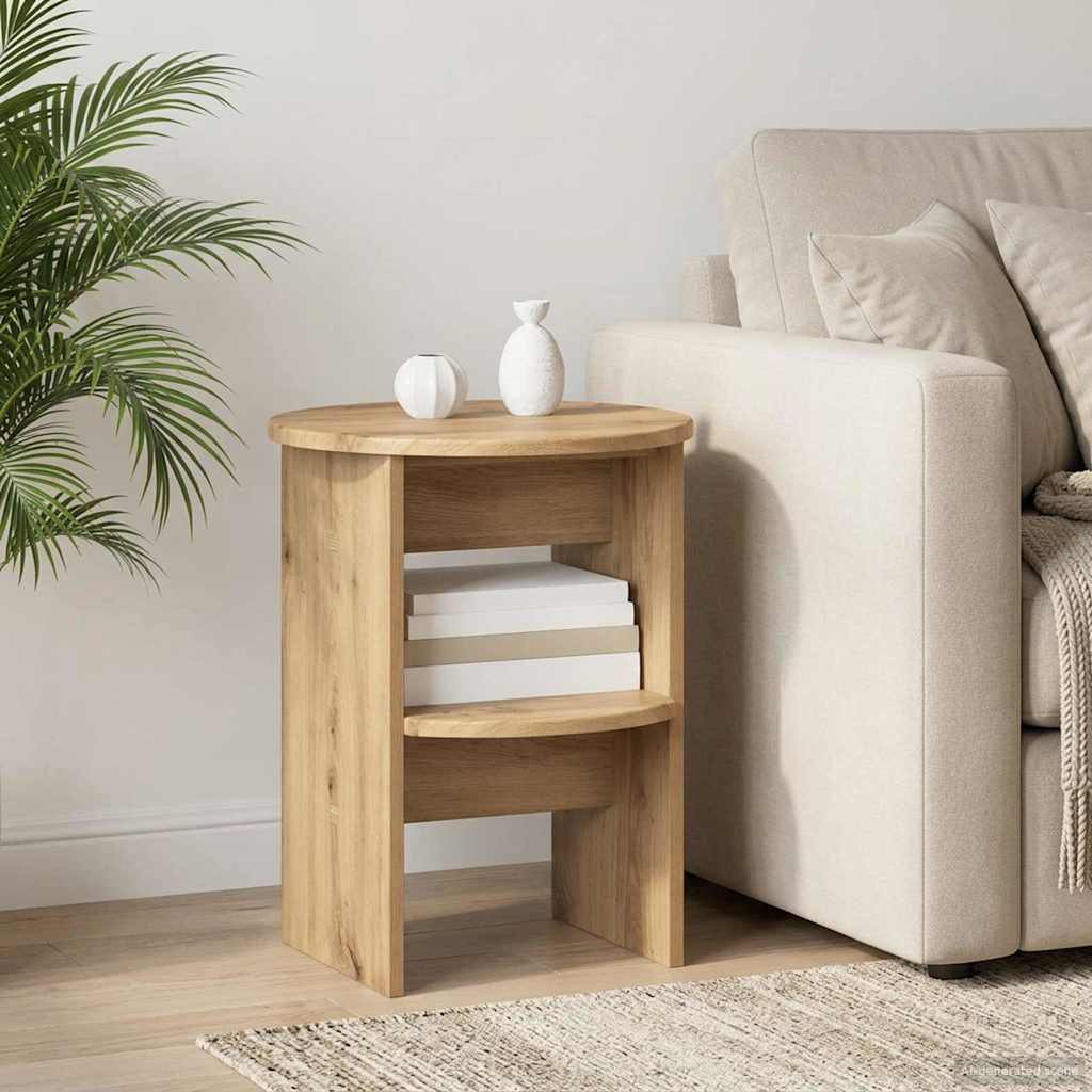 vidaXL Bijzetkast Wit Ø40 x 50 cm Geconstrueerd hout