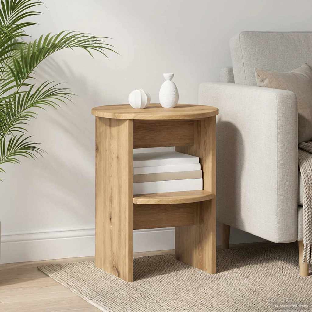 vidaXL Bijzetkast Wit Ø40 x 50 cm Geconstrueerd hout