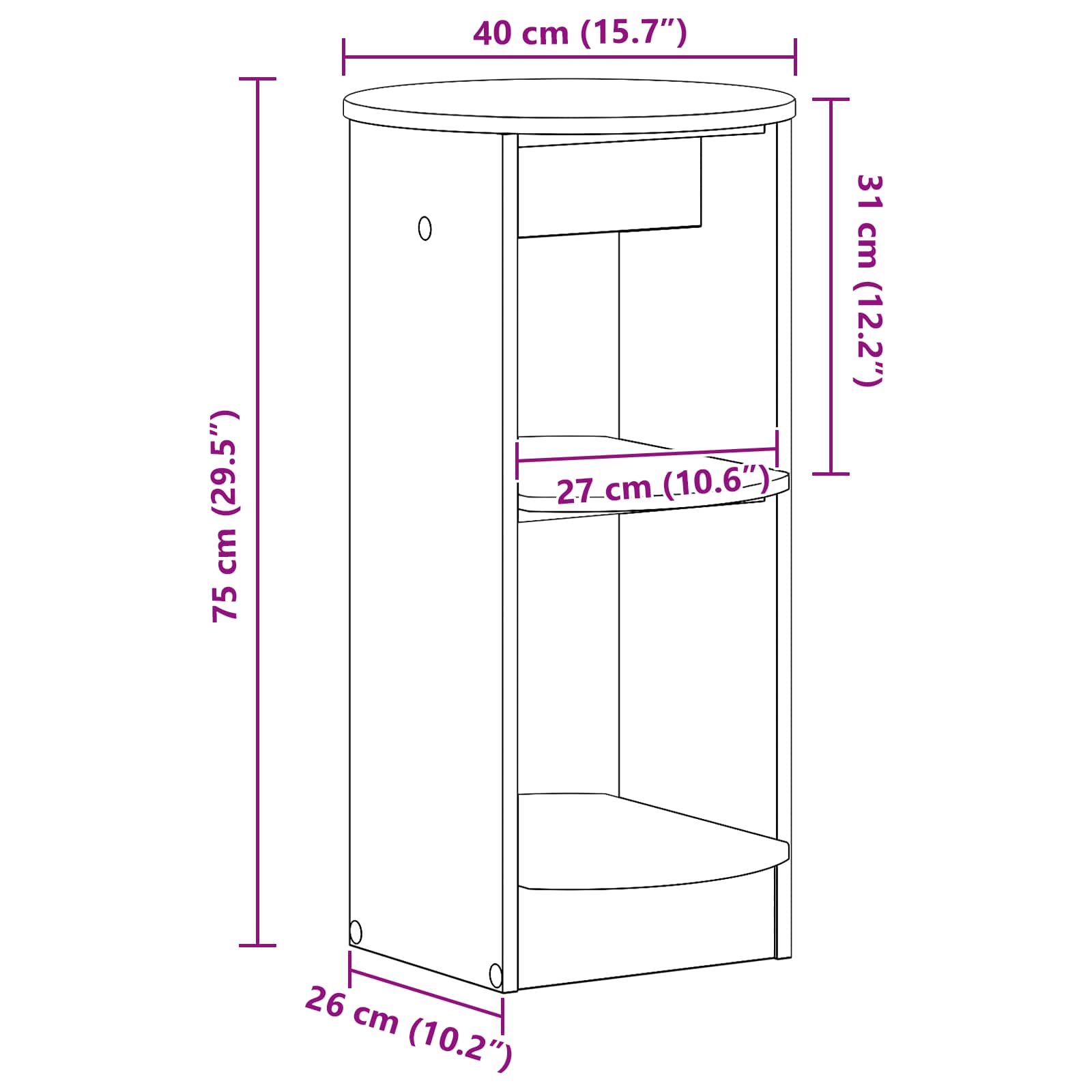 vidaXL Bijzetkast Gerookte Eik 40 x 40 x 75 cm Geconstrueerd hout