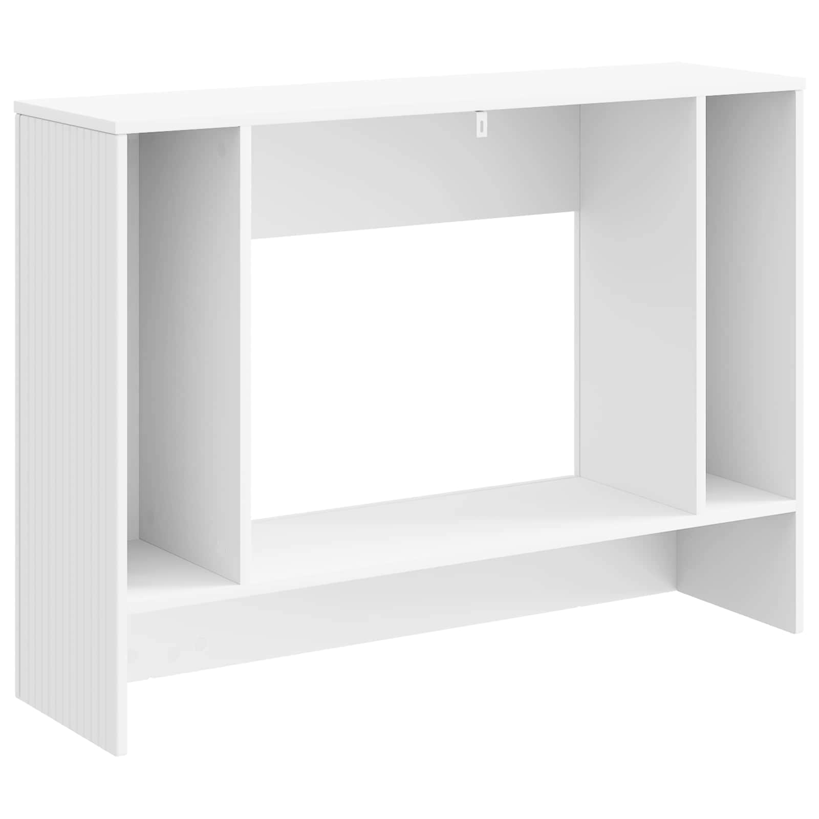 vidaXL Wandtafel Gestreept Wit 155 x 29 x 74 cm Geconstrueerd hout