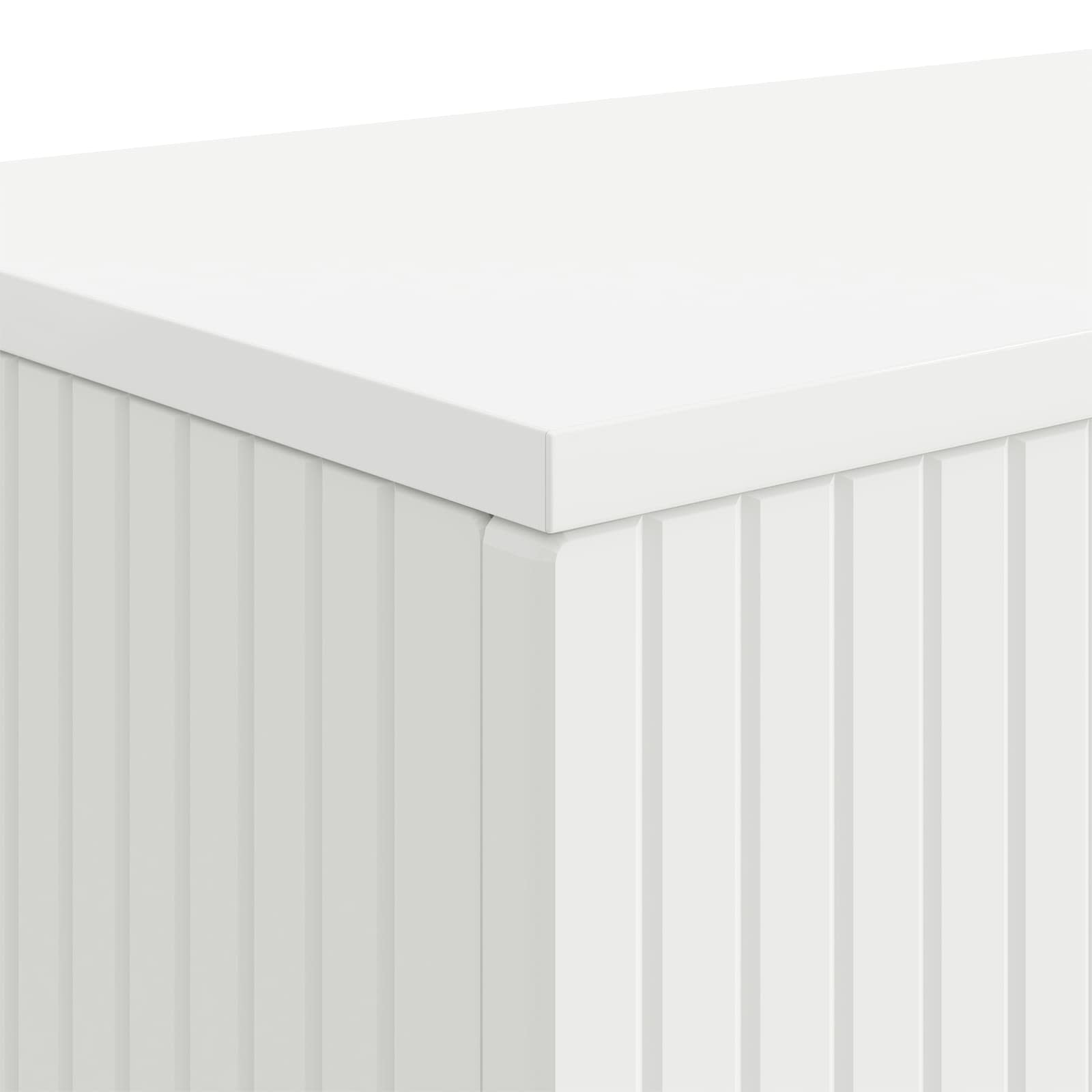 vidaXL Wandtafel Gestreept Wit 155 x 29 x 74 cm Geconstrueerd hout