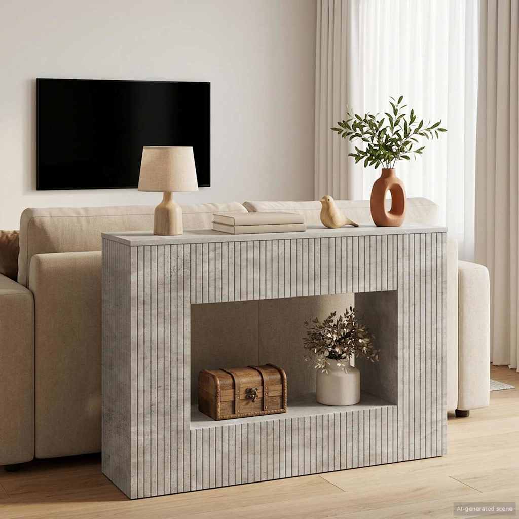 vidaXL Wandtafel Gestreept Wit 155 x 29 x 74 cm Geconstrueerd hout