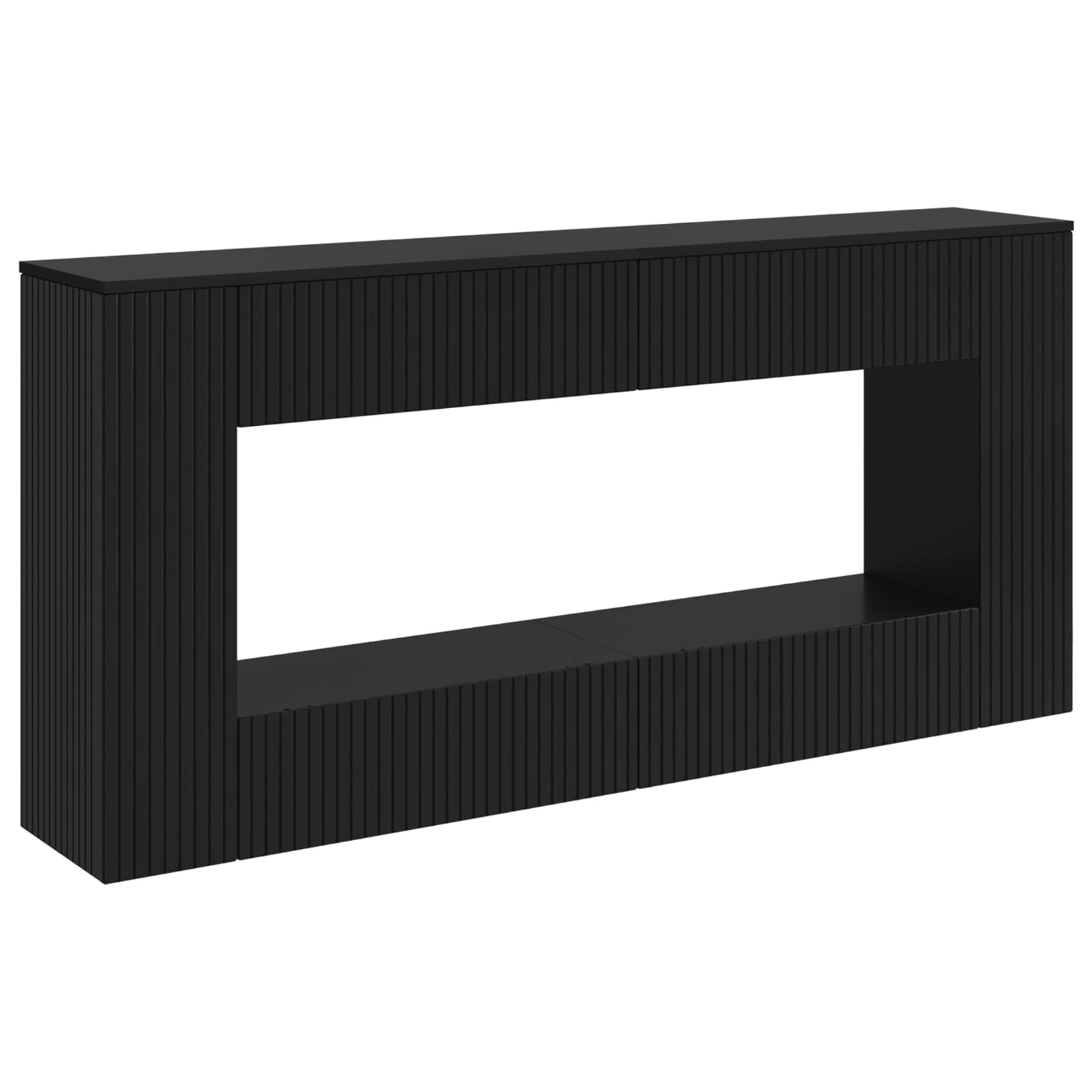 vidaXL Wandtafel Gestreept Wit 155 x 29 x 74 cm Geconstrueerd hout