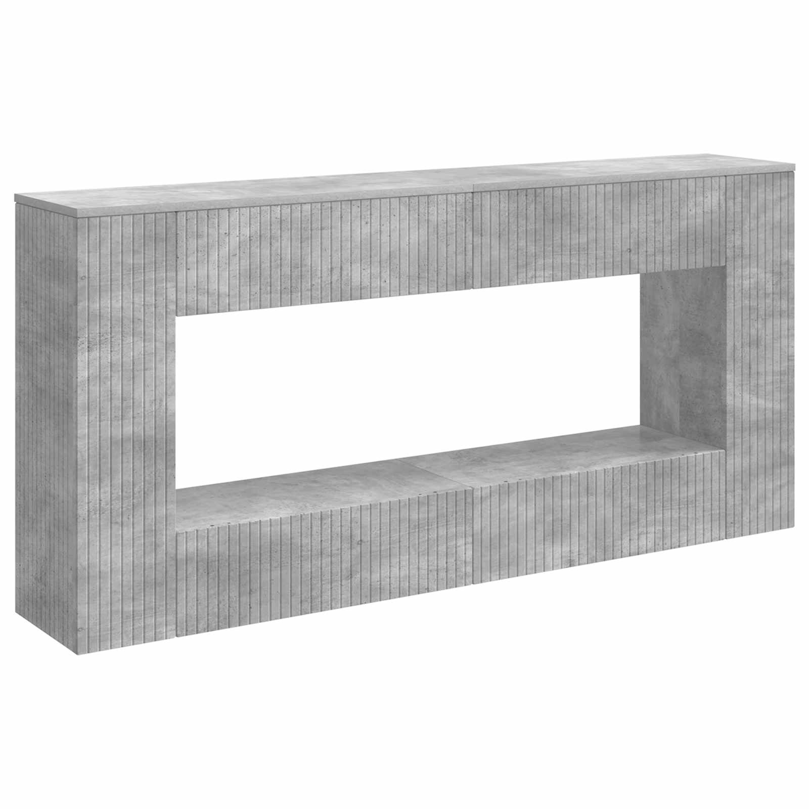 vidaXL Wandtafel Gestreept Wit 155 x 29 x 74 cm Geconstrueerd hout