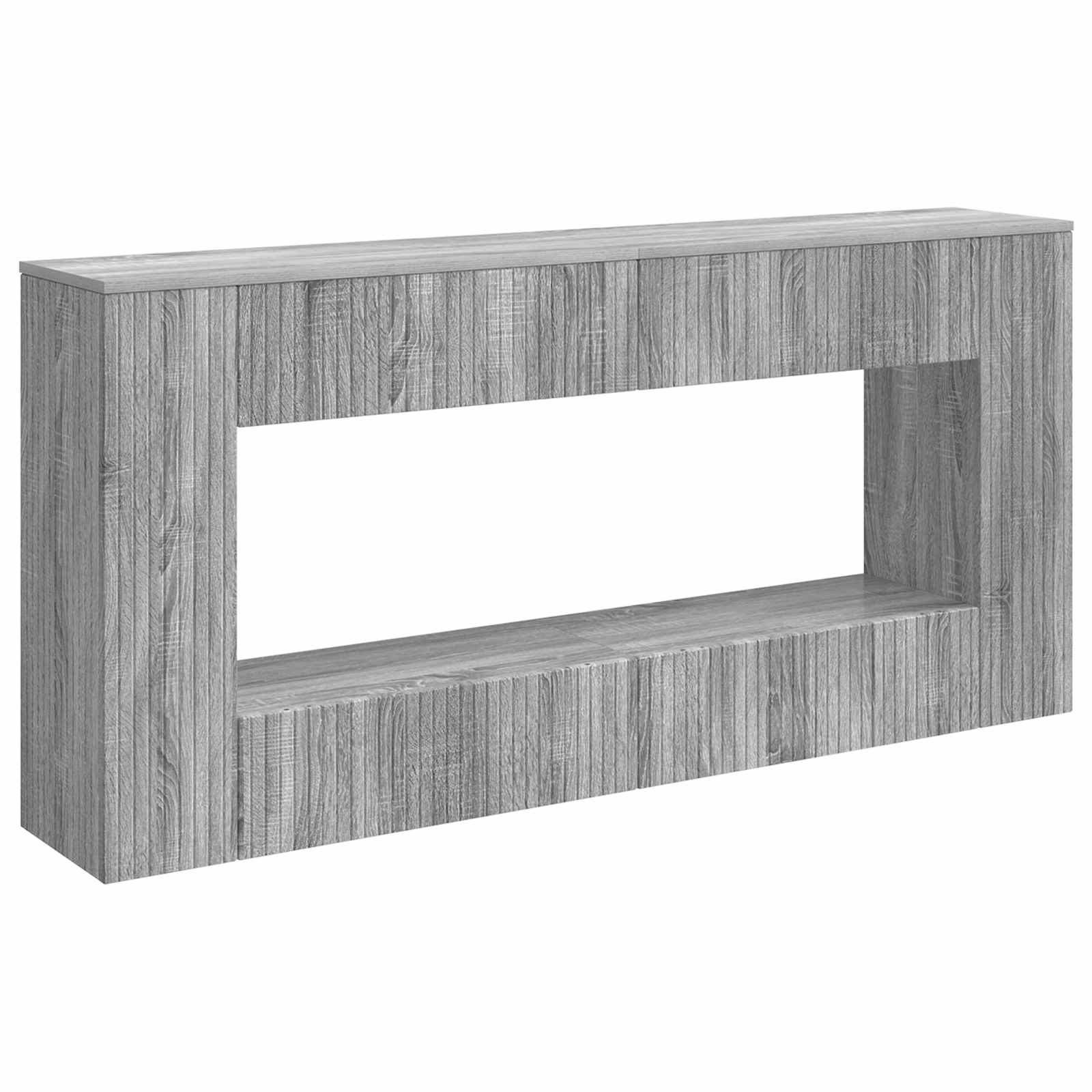 vidaXL Wandtafel Gestreept Wit 155 x 29 x 74 cm Geconstrueerd hout