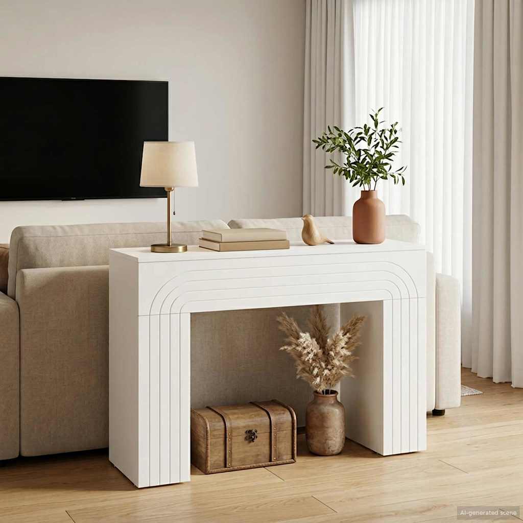 vidaXL Salontafel Wit 102 x 35 x 75 cm Bewerkt hout