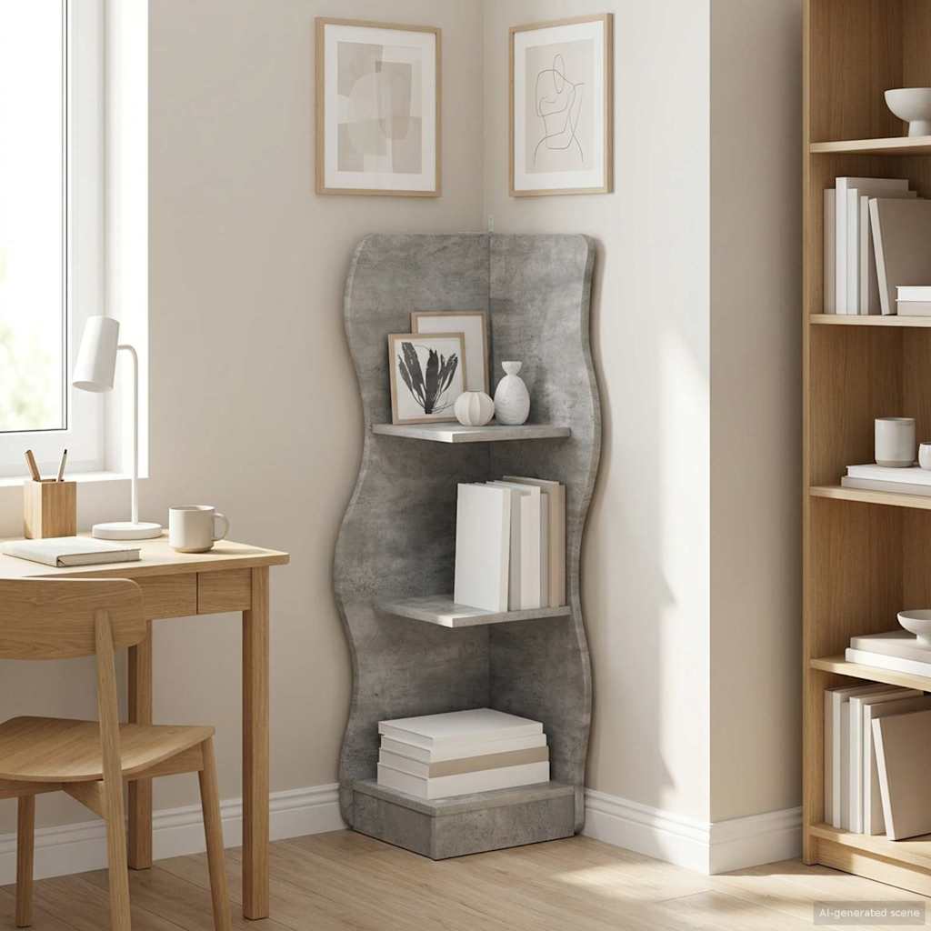vidaXL Hoekplank met plank Wit 34 x 33 x 102 cm Bewerkt hout