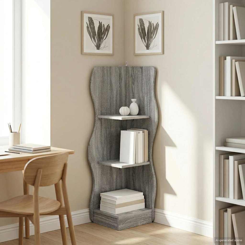 vidaXL Hoekplank met plank Wit 34 x 33 x 102 cm Bewerkt hout