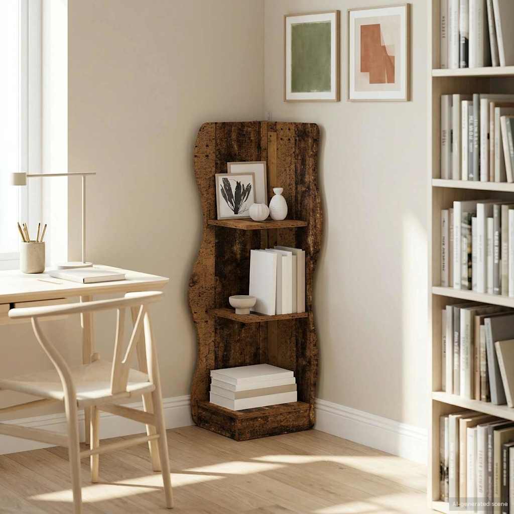 vidaXL Hoekplank met plank Wit 34 x 33 x 102 cm Bewerkt hout