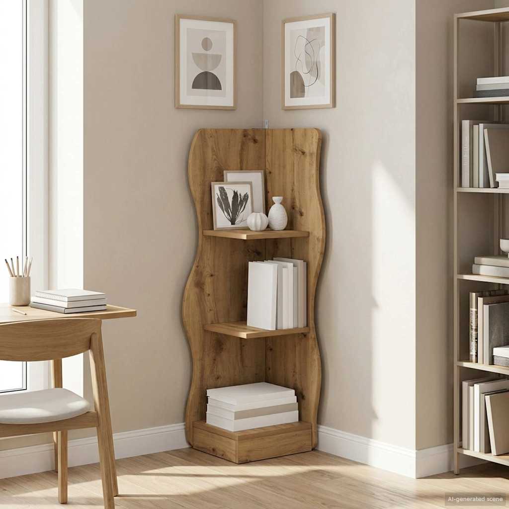 vidaXL Hoekplank met plank Wit 34 x 33 x 102 cm Bewerkt hout