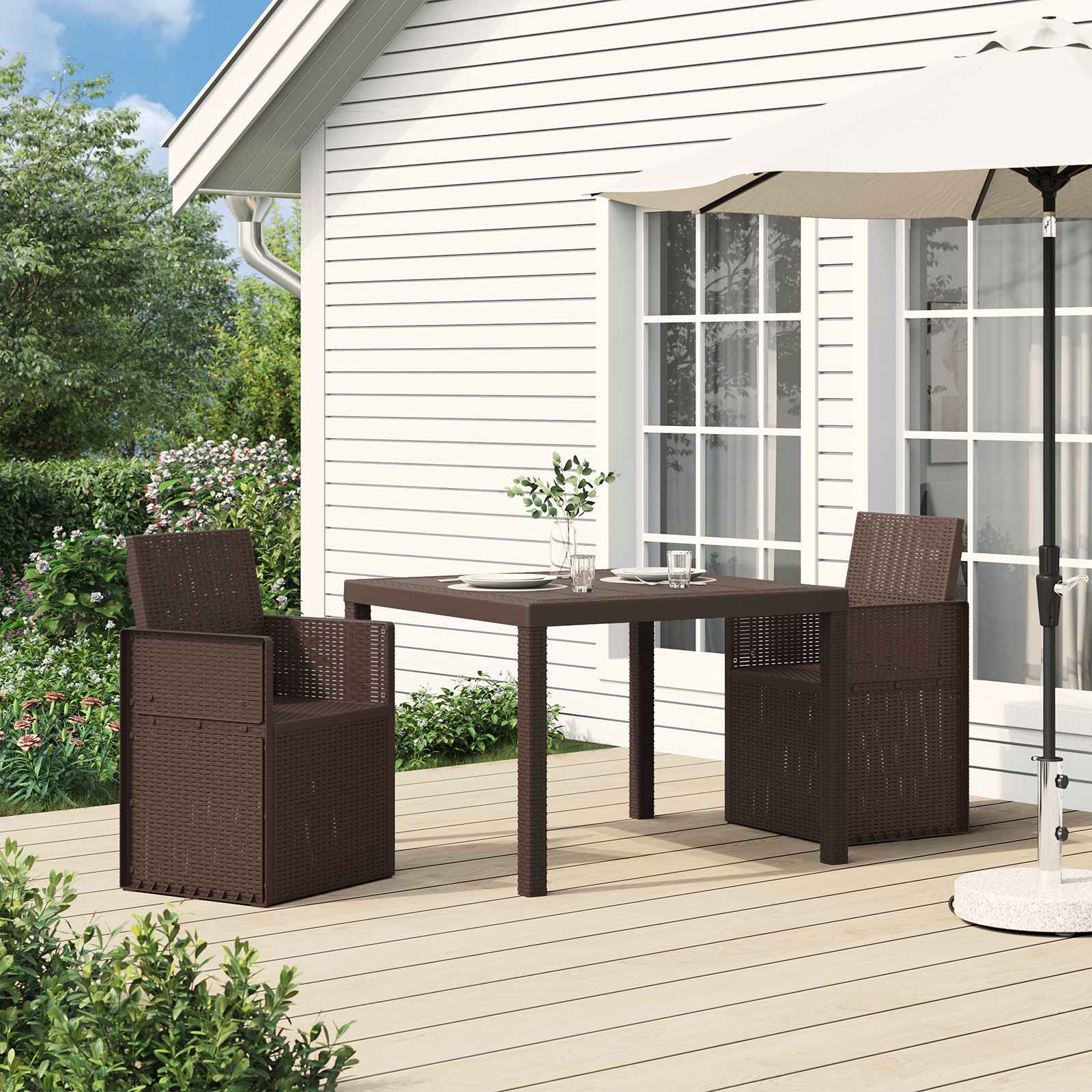 vidaXL Tuin Eetstoelen 2 pcs Antraciet 53 x 47 x 88,5 cm PP