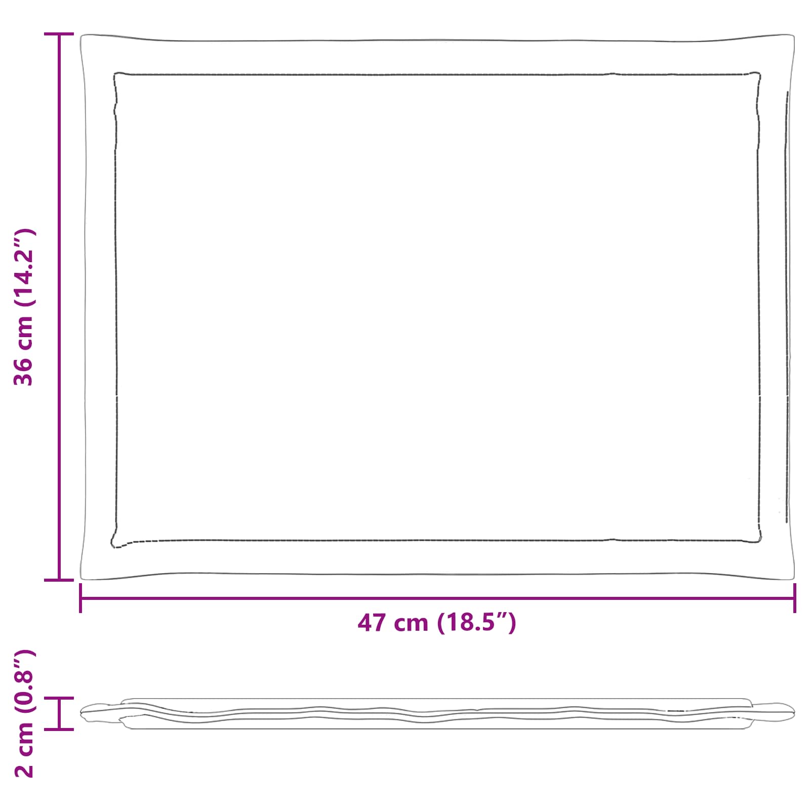 vidaXL Zitkussens 2 st. Crème 47 x 36 x 2 cm Polyester