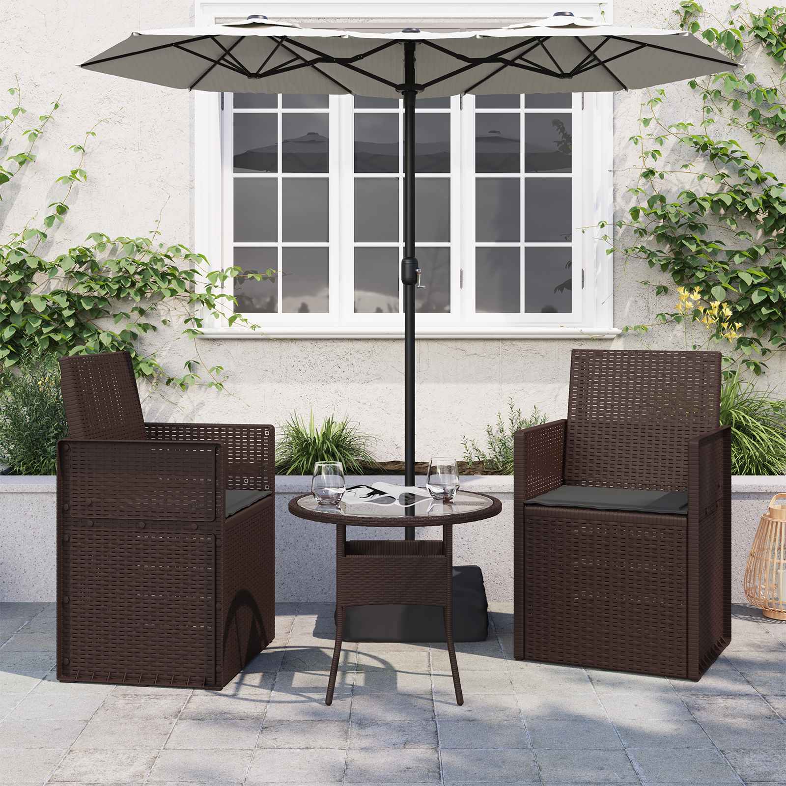 vidaXL Zitkussens 2 st. Crème 47 x 36 x 2 cm Polyester