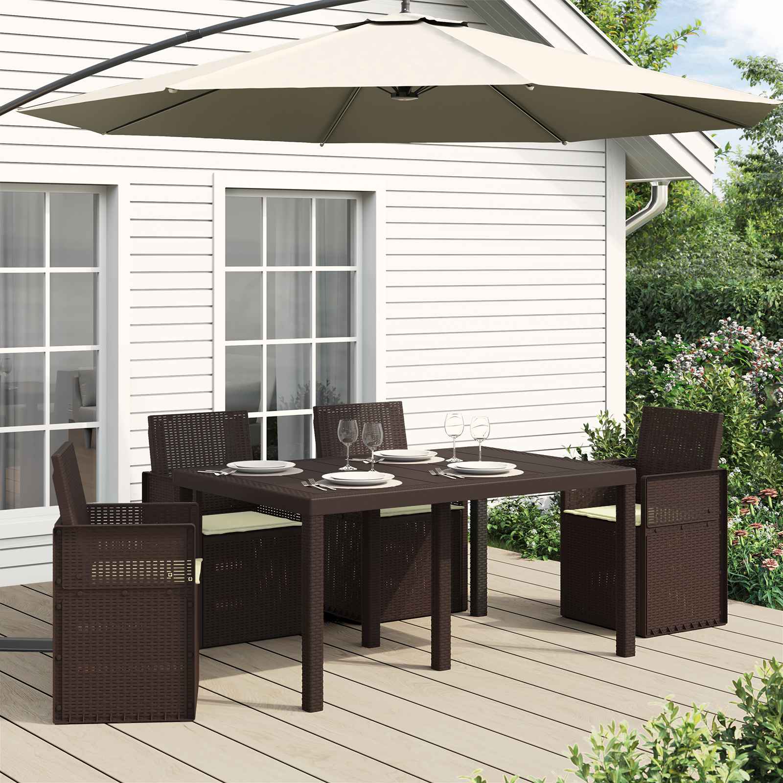 vidaXL Zitkussens 2 st. Crème 47 x 36 x 2 cm Polyester