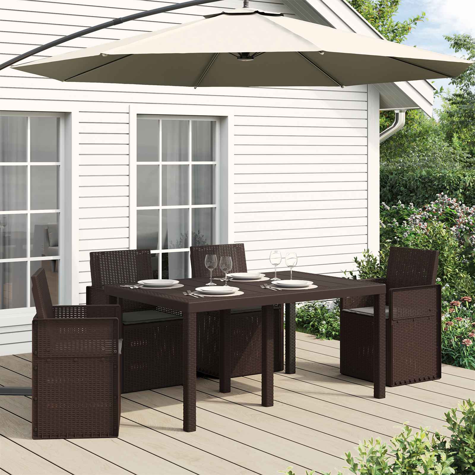 vidaXL Zitkussens 2 st. Crème 47 x 36 x 2 cm Polyester