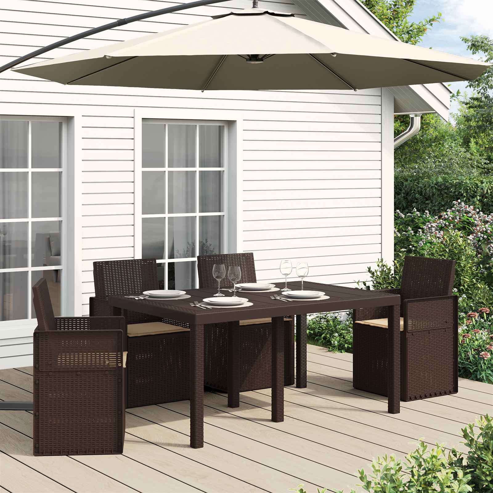 vidaXL Zitkussens 2 st. Crème 47 x 36 x 2 cm Polyester