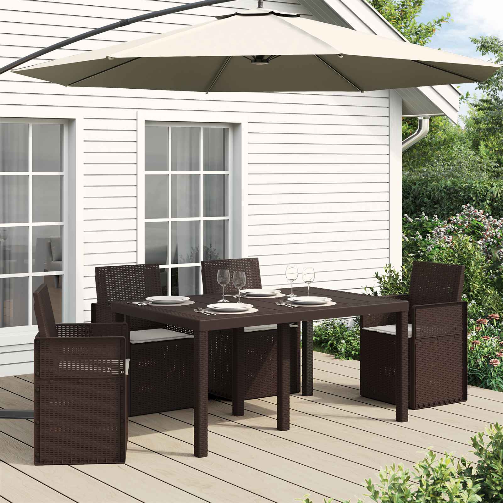 vidaXL Zitkussens 2 st. Crème 47 x 36 x 2 cm Polyester