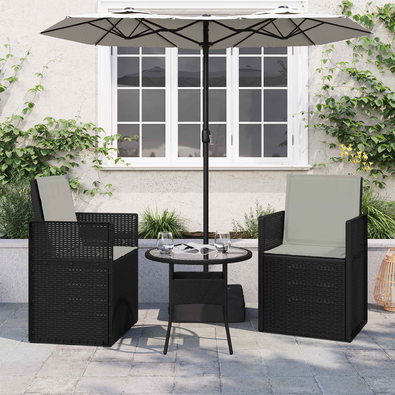 vidaXL Zitkussens 2 st. Crème 47 x 36 x 2 cm Polyester