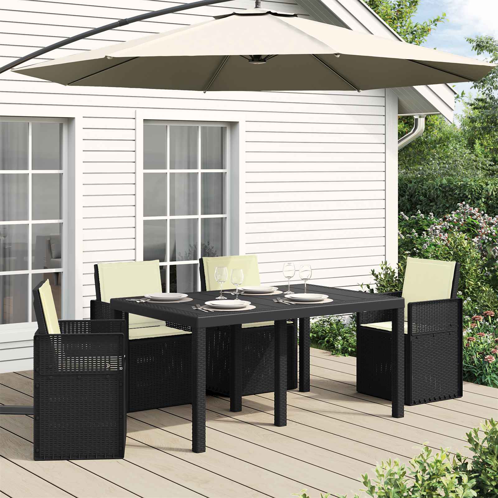 vidaXL Zitkussens 2 st. Crème 47 x 36 x 2 cm Polyester