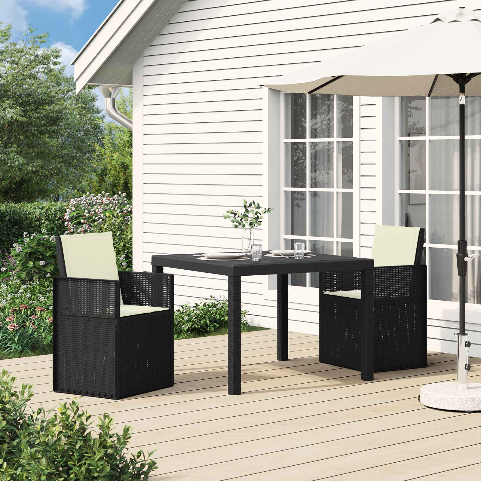 vidaXL Tuin Eetstoelen 2 pcs Antraciet 53 x 47 x 88,5 cm PP
