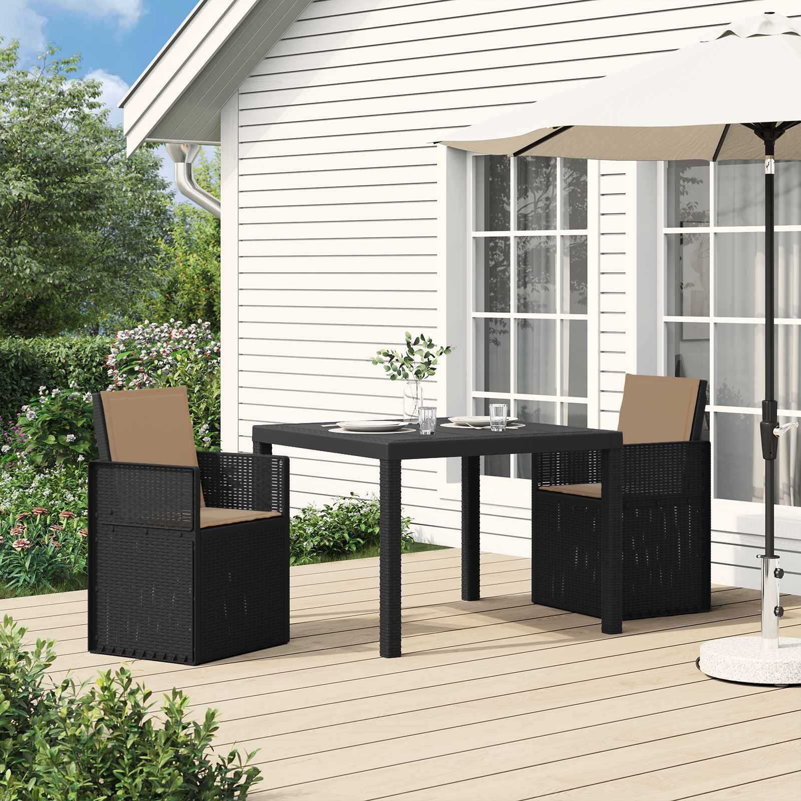 vidaXL Tuin Eetstoelen 2 pcs Antraciet 53 x 47 x 88,5 cm PP