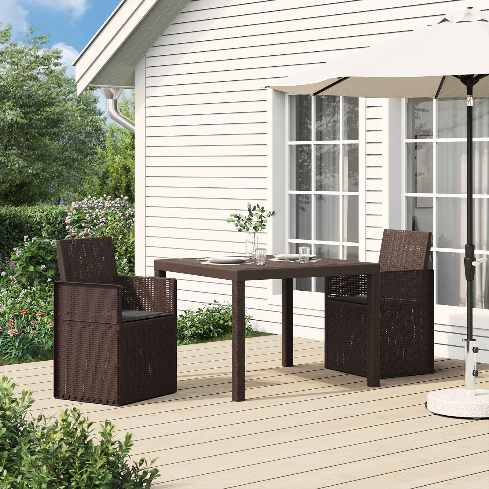 vidaXL Tuin Eetstoelen 2 pcs Antraciet 53 x 47 x 88,5 cm PP