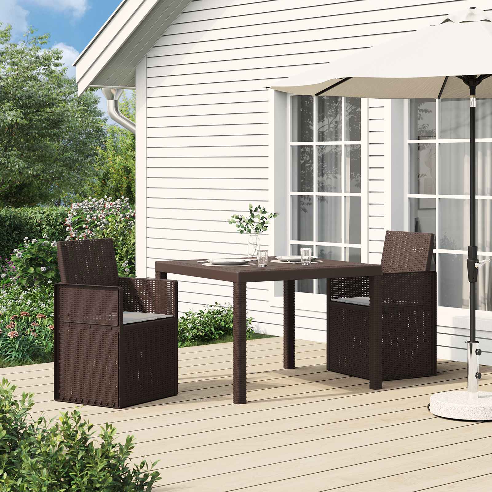 vidaXL Tuin Eetstoelen 2 pcs Antraciet 53 x 47 x 88,5 cm PP