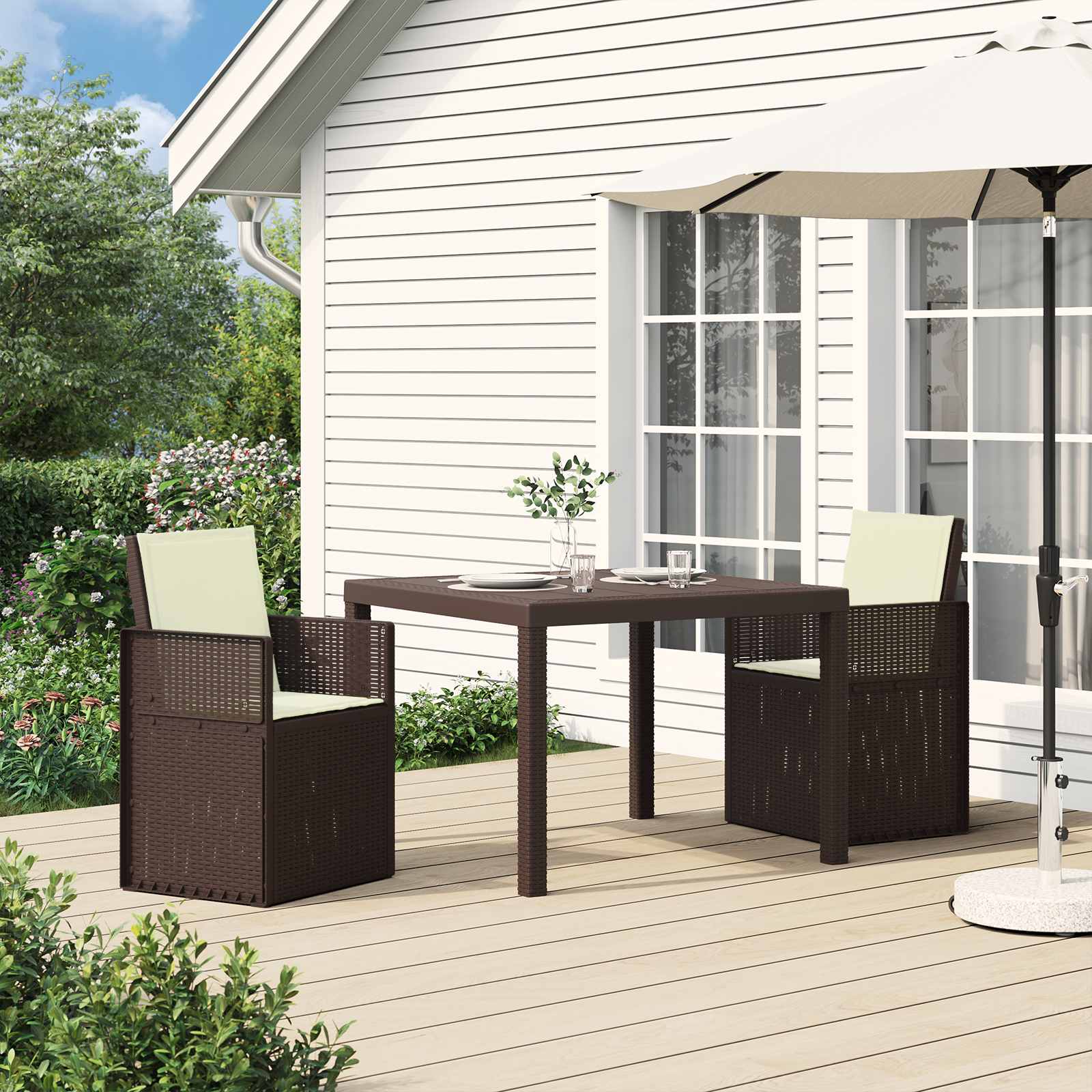 vidaXL Tuin Eetstoelen 2 pcs Antraciet 53 x 47 x 88,5 cm PP