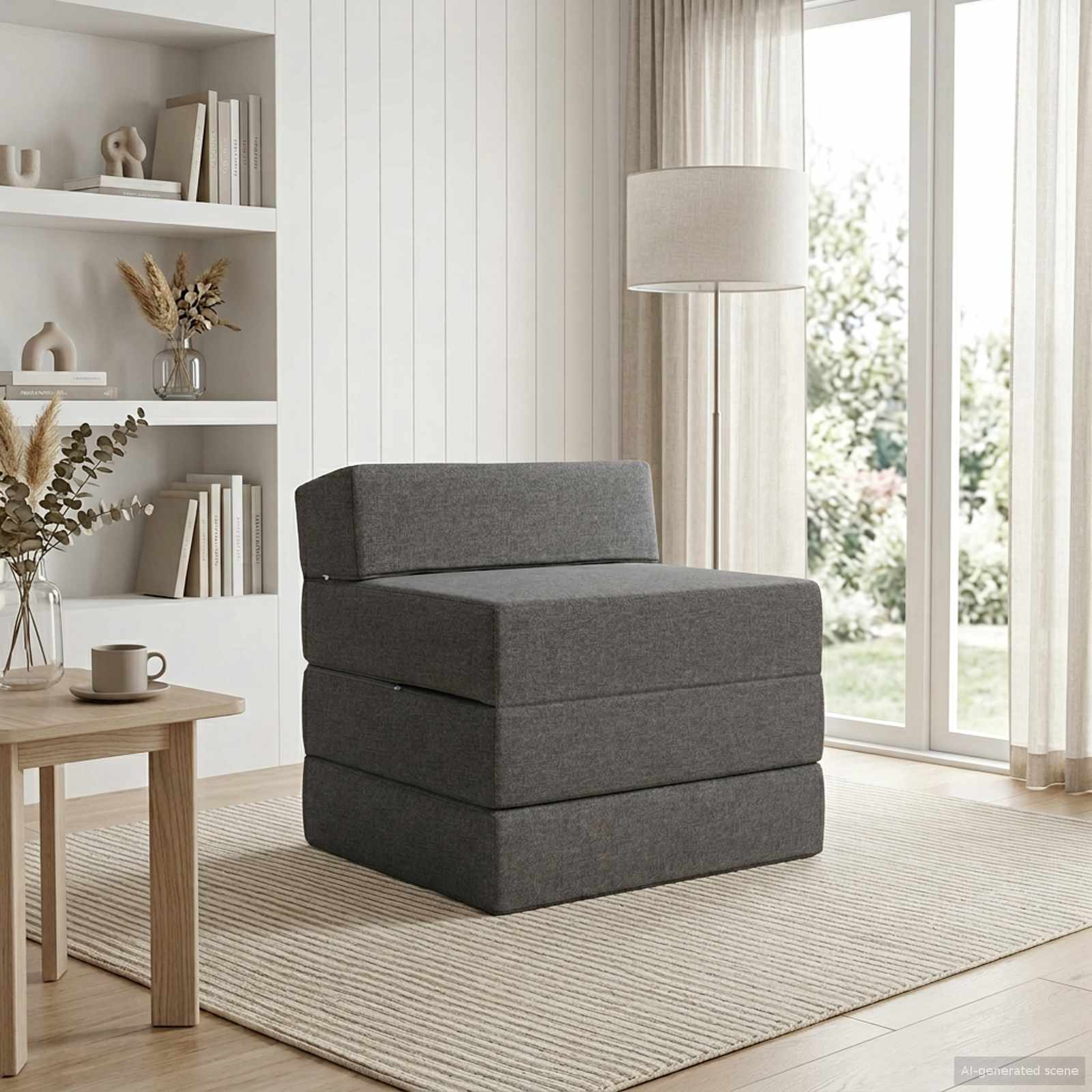 vidaXL Opvouwbare slaapbank Lichtgrijs 70 x 60 x 63 cm Stof