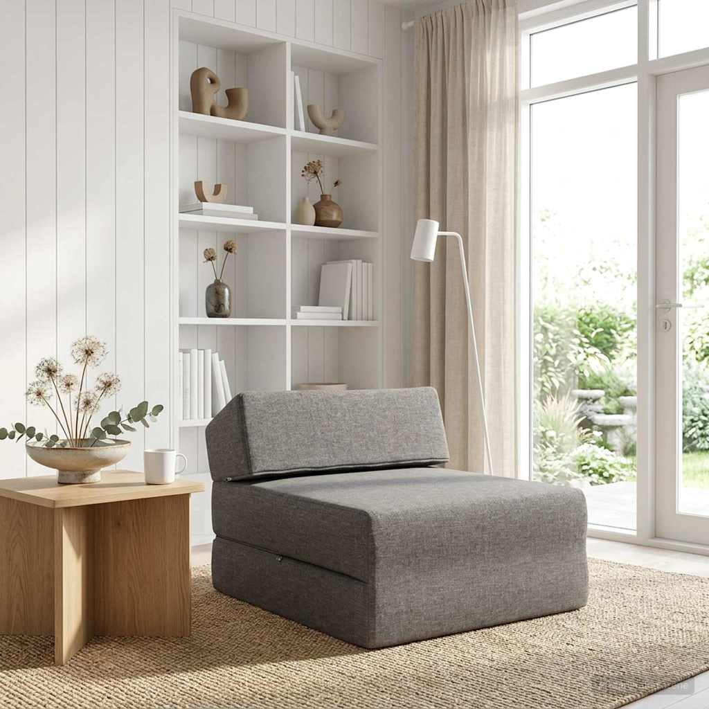 vidaXL Vouwbare Bankbed Lichtgrijs 60 x 70 x 41 cm Stof