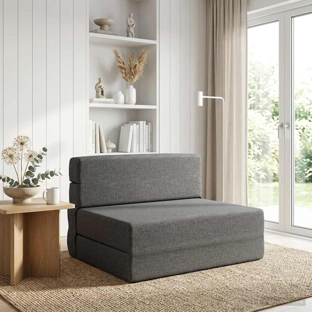 vidaXL Vouwbare Bankbed Lichtgrijs 70 x 72 x 60 cm Stof