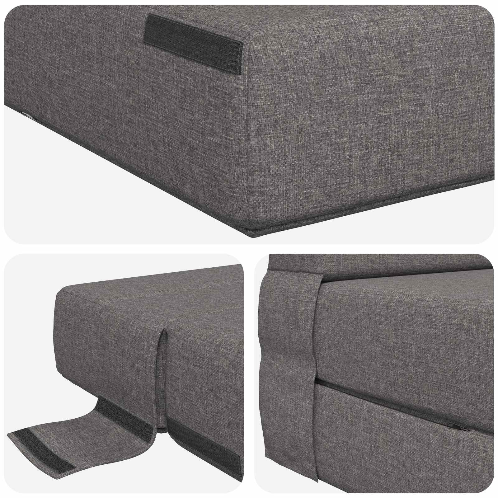 vidaXL Vouwbare Bankbed Lichtgrijs 70 x 72 x 60 cm Stof