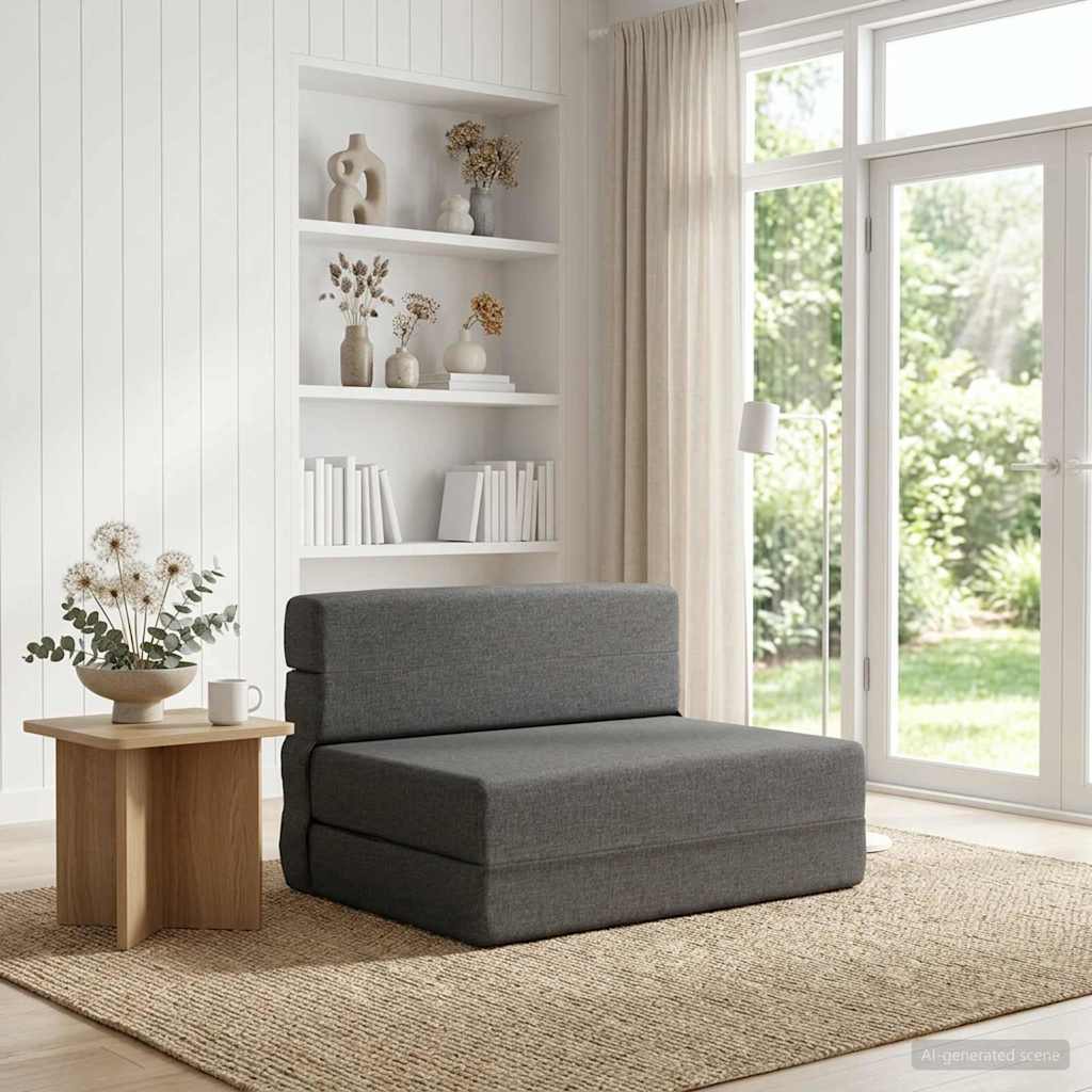 vidaXL Vouwsofa Bed Lichtgrijs 190 x 70 x 15 cm Stof