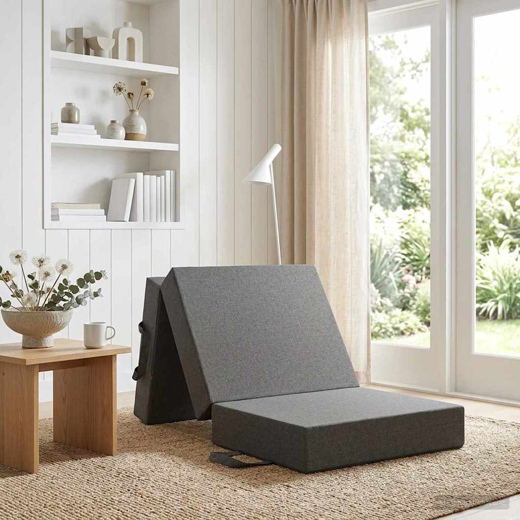 vidaXL Vouwbare Bankbed 75 x 63 x 45 cm Lichtgrijs