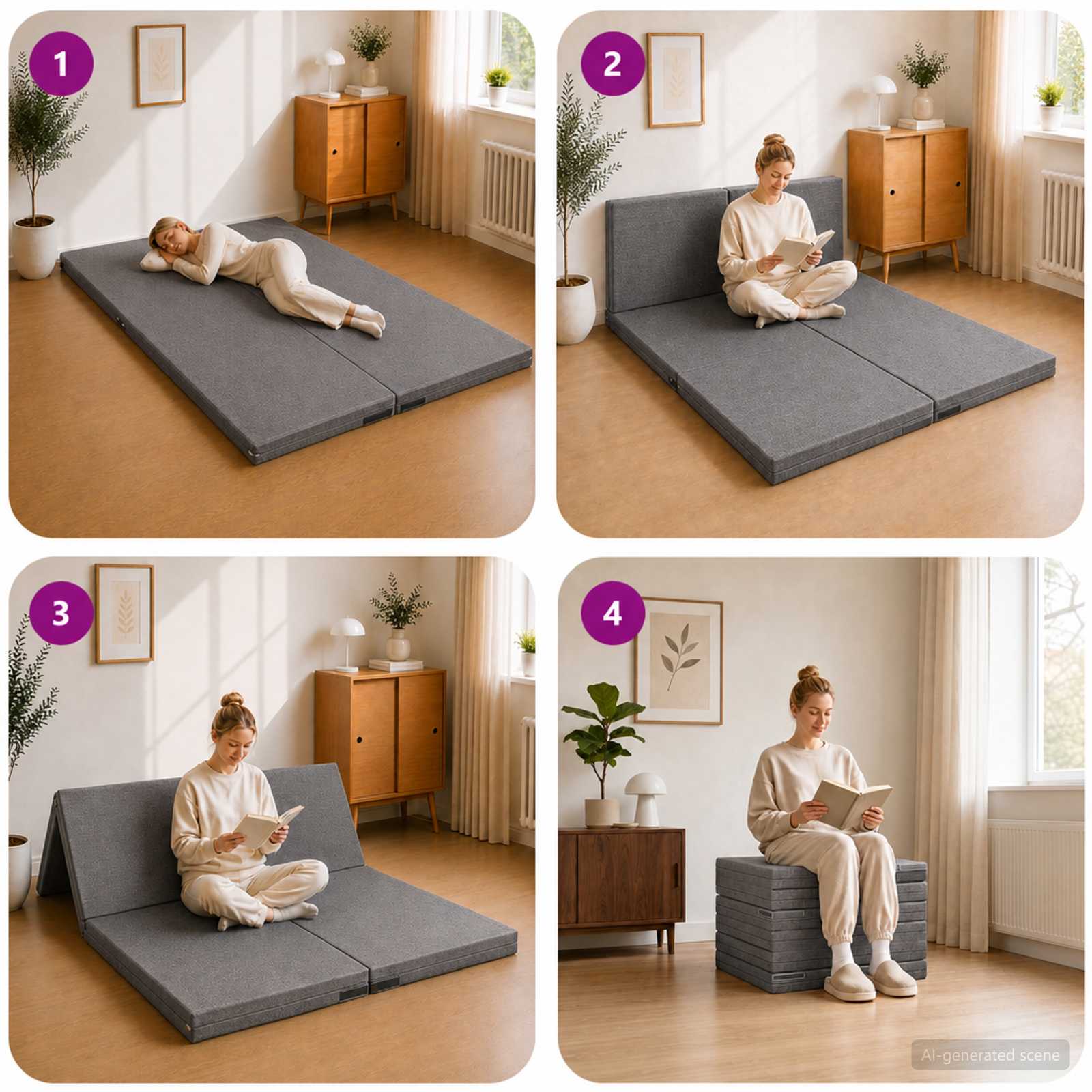 vidaXL Vouwbare Bankbed 140 x 67 x 45 cm Lichtgrijs