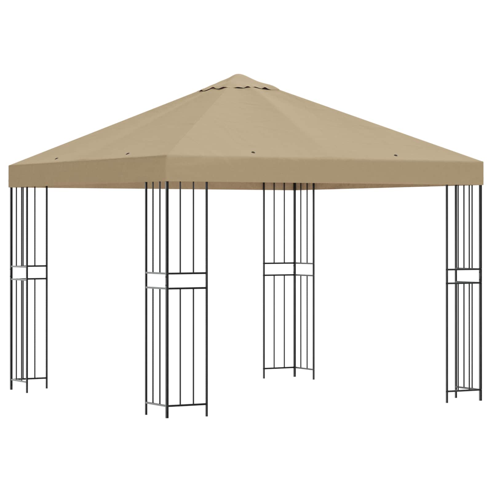 vidaXL Paviljoen 3 x 3 m Beige Polyester en staal 190 gsm