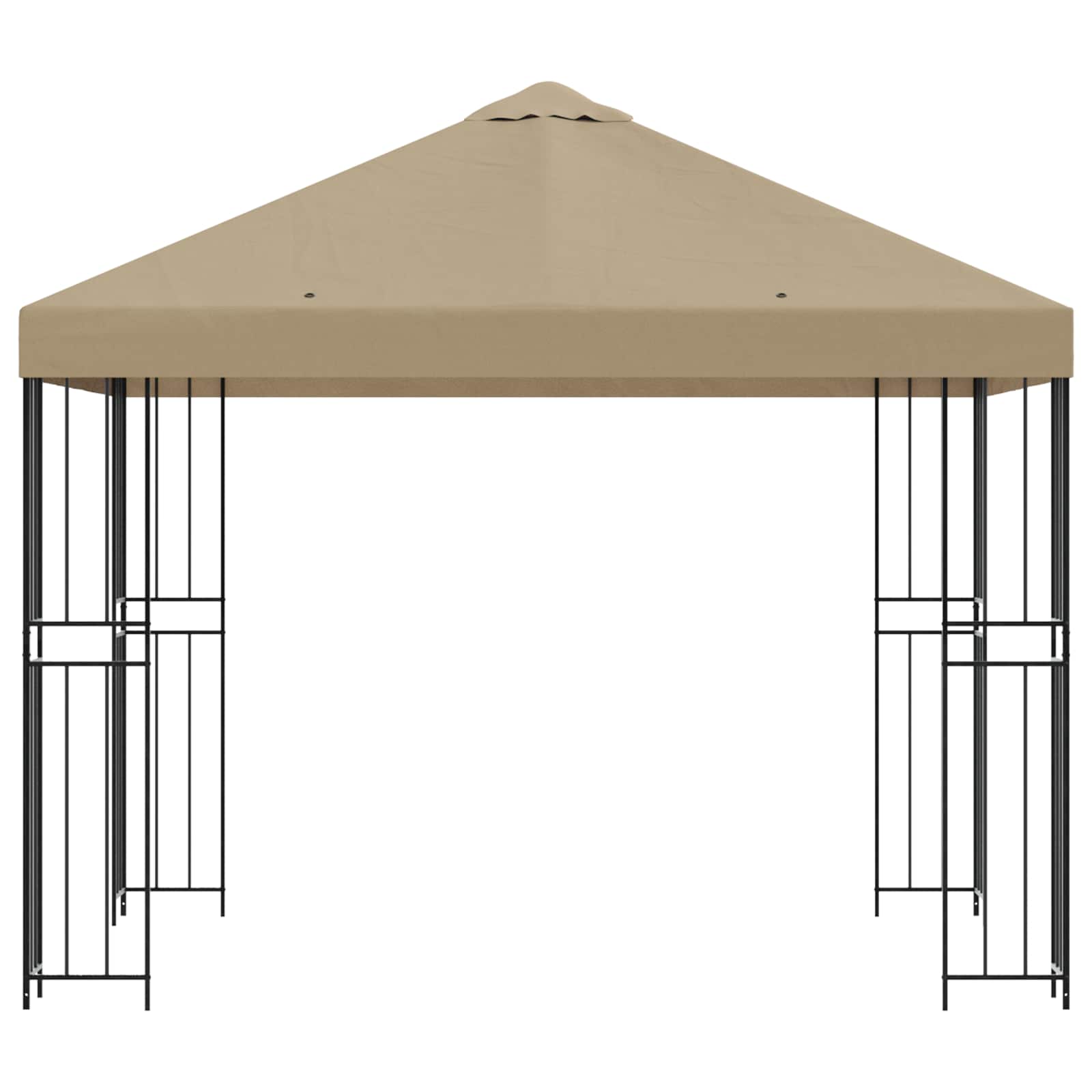 vidaXL Paviljoen 3 x 3 m Beige Polyester en staal 190 gsm