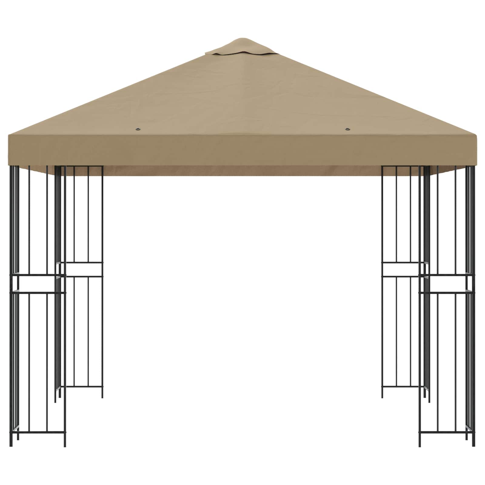 vidaXL Paviljoen 3 x 3 m Beige Polyester en staal 190 gsm