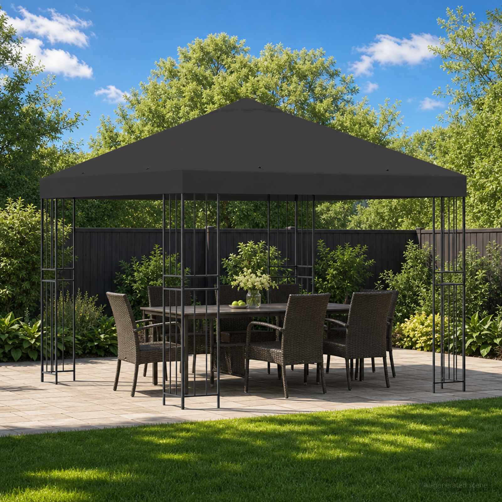 vidaXL Paviljoen 3 x 3 m Beige Polyester en staal 190 gsm