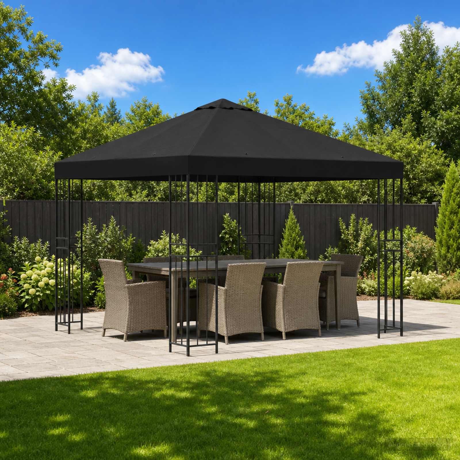 vidaXL Paviljoen 3 x 3 m Beige Polyester en staal 190 gsm