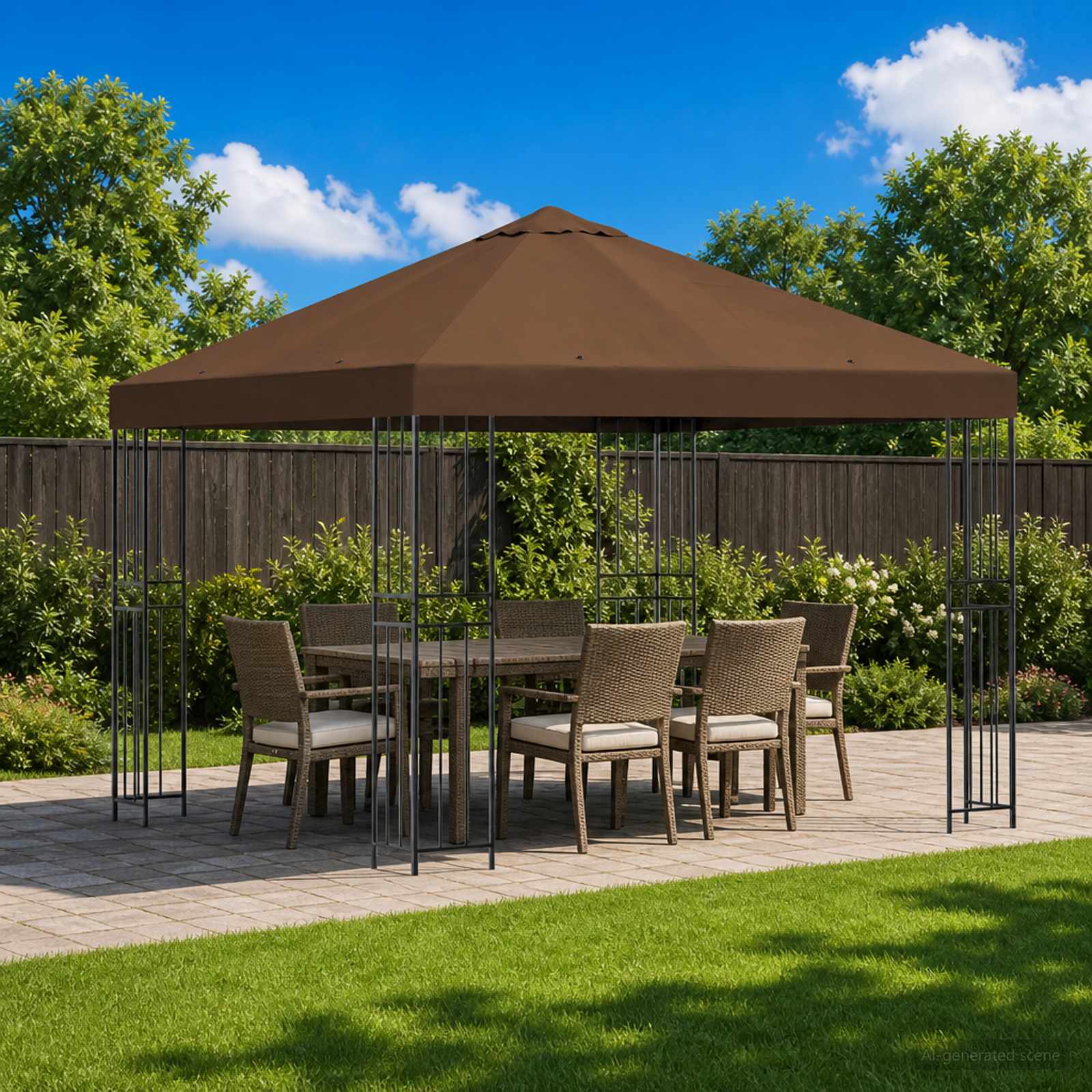 vidaXL Paviljoen 3 x 3 m Beige Polyester en staal 190 gsm