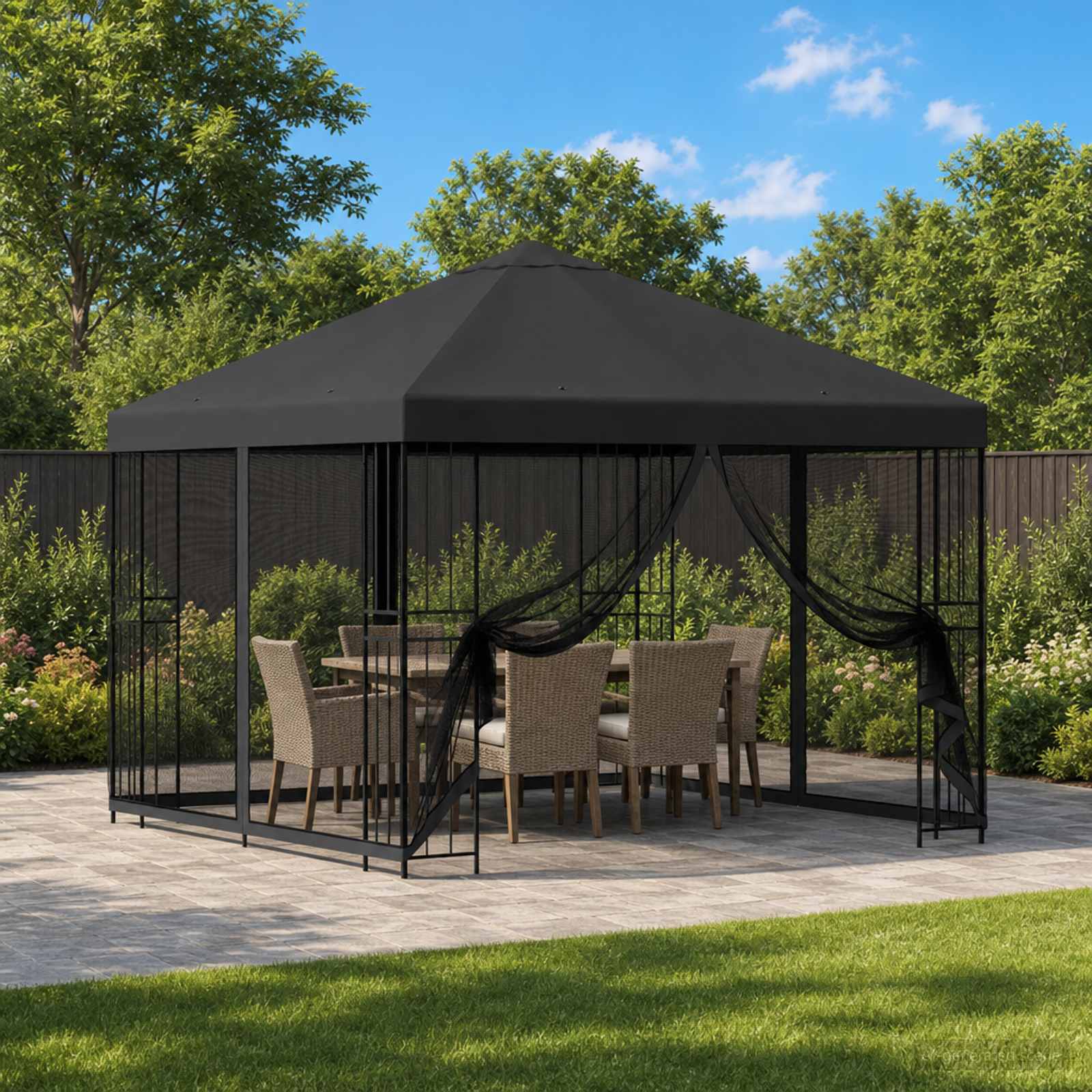 vidaXL Paviljoen 3 x 3 m Beige Polyester en staal 190 gsm