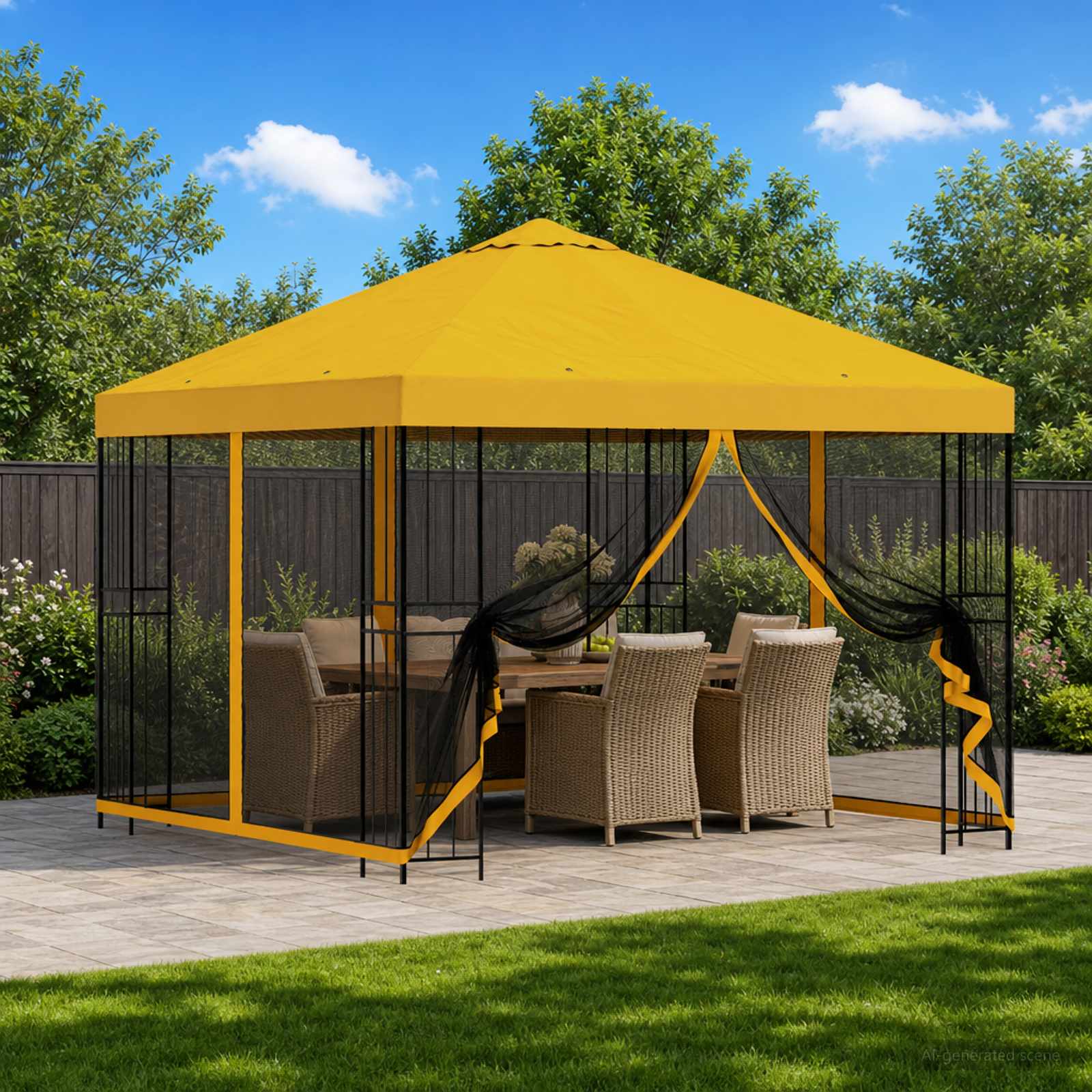 vidaXL Paviljoen 3 x 3 m Beige Polyester en staal 190 gsm