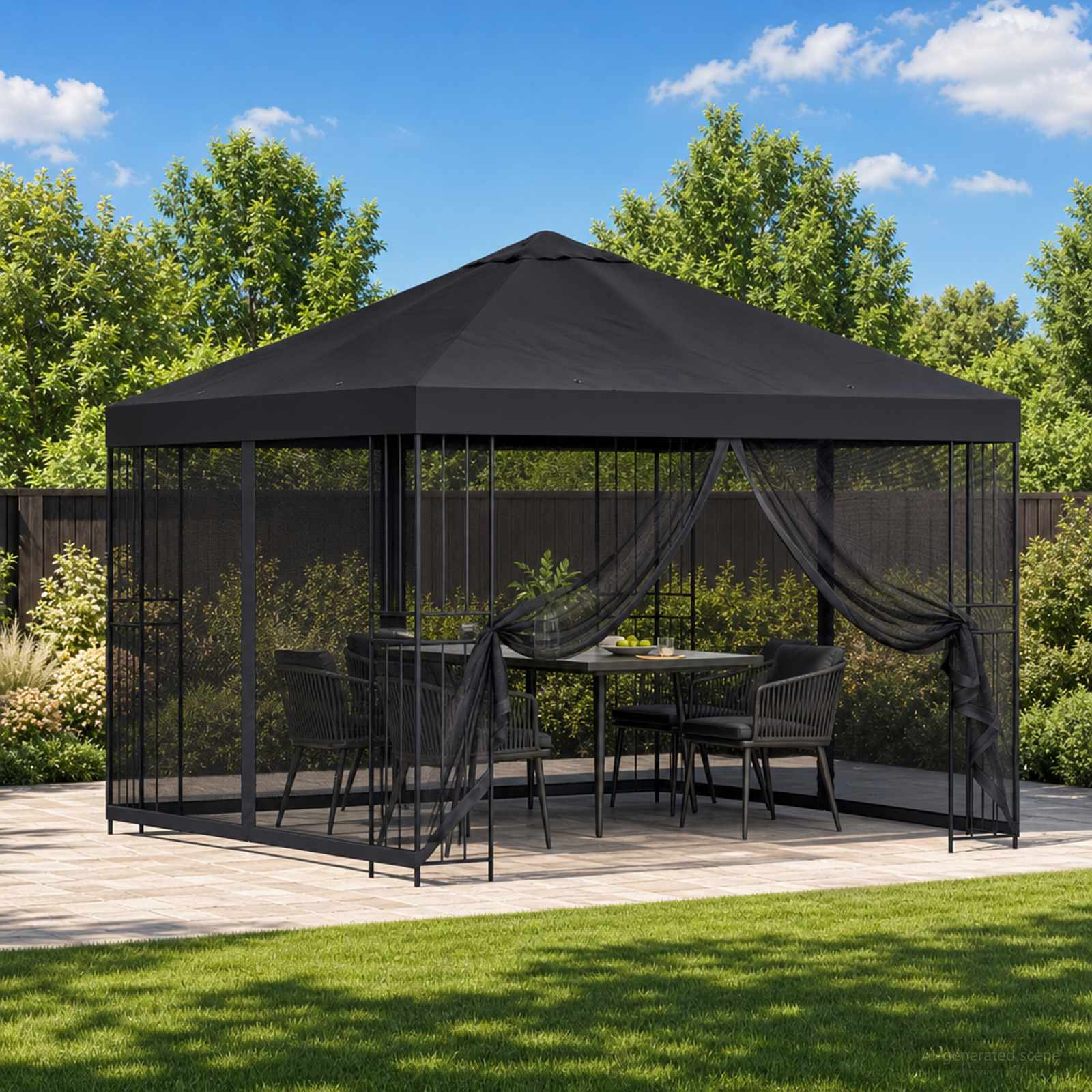 vidaXL Paviljoen 3 x 3 m Beige Polyester en staal 190 gsm