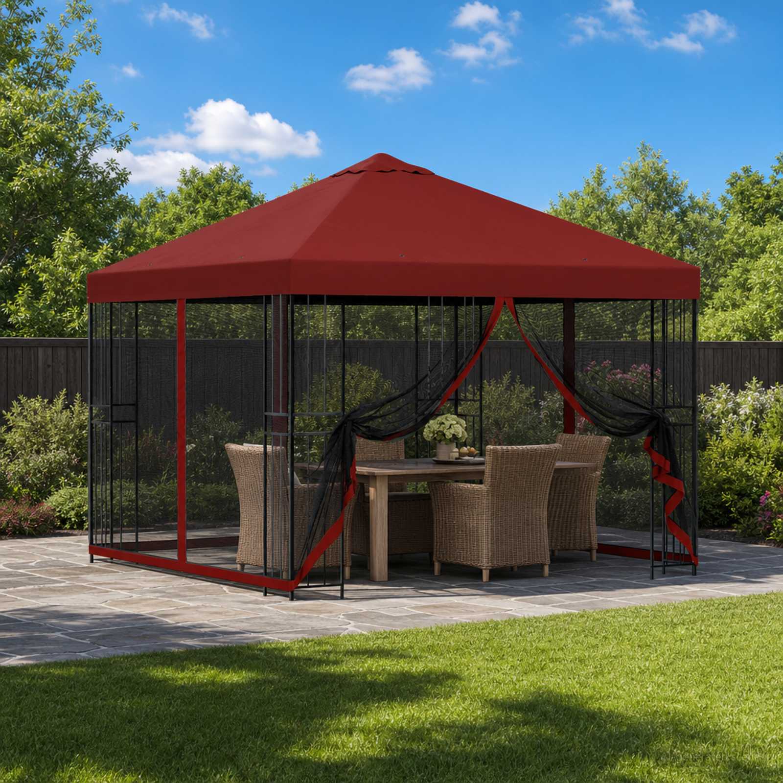 vidaXL Paviljoen 3 x 3 m Beige Polyester en staal 190 gsm